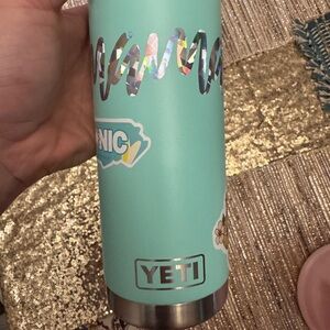 YETI Aqua Tumbler with Fun Stickers